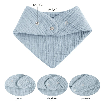 Konssy Muslin Baby Bibs 10 Pack Baby Bandana Drool Bibs 100% Cotton for Unisex Boys and Girls, Soft Absorbent Set for Teething and Drooling