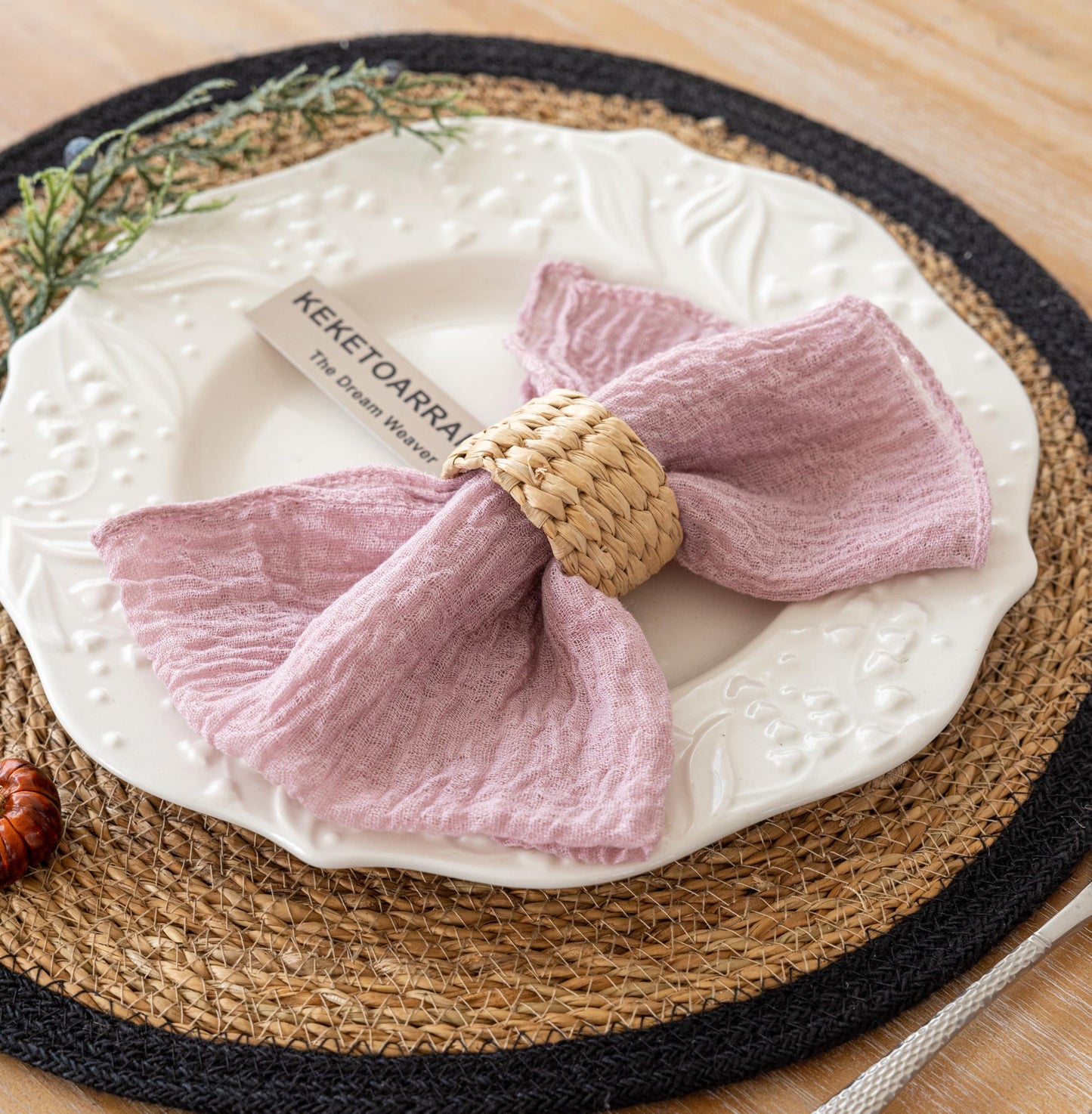 Cheesecloth Napkins 17x17 Inches Spring Cloth Handmade Washable Reusable for Mothers Day Lunch Dinner Wedding Baby Bridal Shower Party Rustic Boho Decorations Bulk Set of 6 Pink