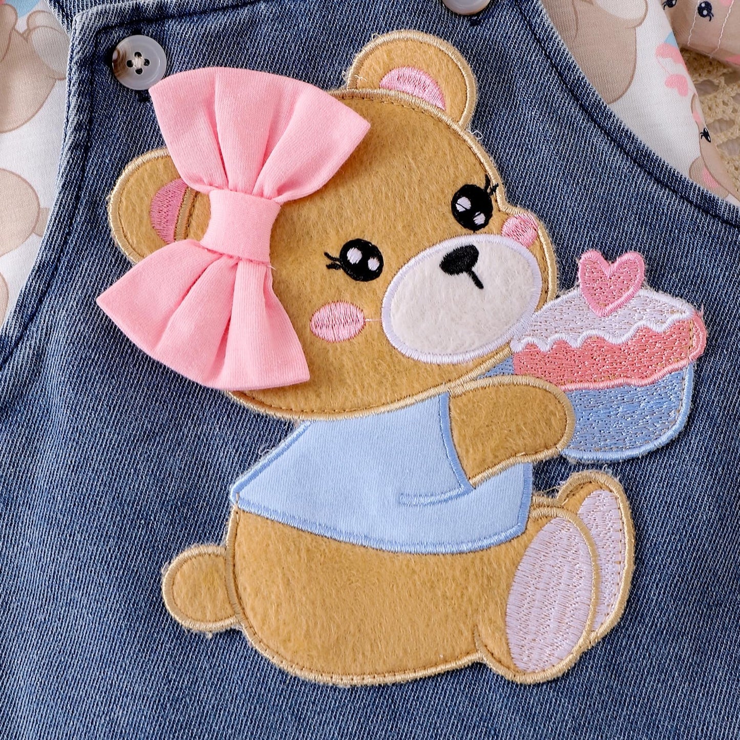 Baby Girl Clothes Suspender Skirt Newborn Ruffle Romper Cute Bear Jeans Dress Bow Headband Summer Outfits 0-18 Months