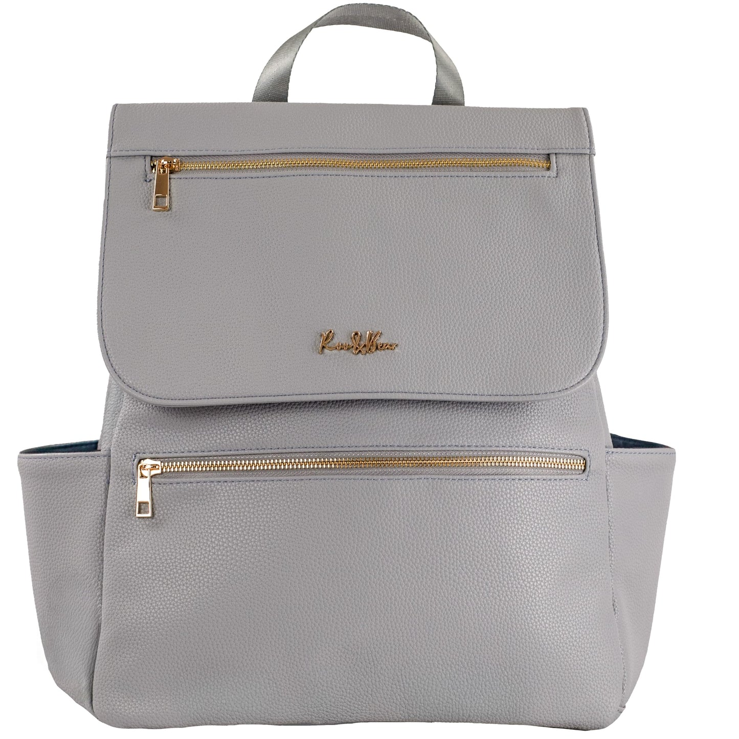 Premium Vegan Leather Diaper Bag Backpack – Large Designer Baby Bag, Stylish Diaper Backpack with Stroller & Crossbody Straps & Multiple Compartments (Powder Blue)