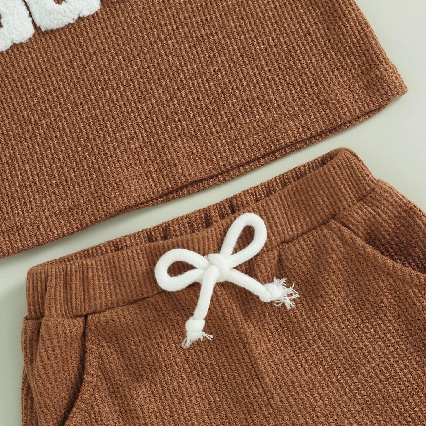 Toddler Baby Boy Summer Clothes Embroidered Waffle Short Sleeve T-Shirts Elastic Shorts Newborn Infant Boy Outfits