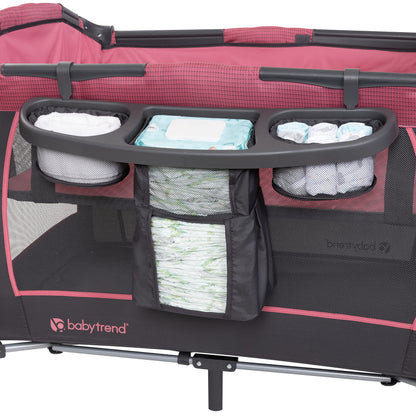 Baby Trend Lil’ Snooze™ Deluxe III Nursery Center® Playard for Twins, Cozy Grey