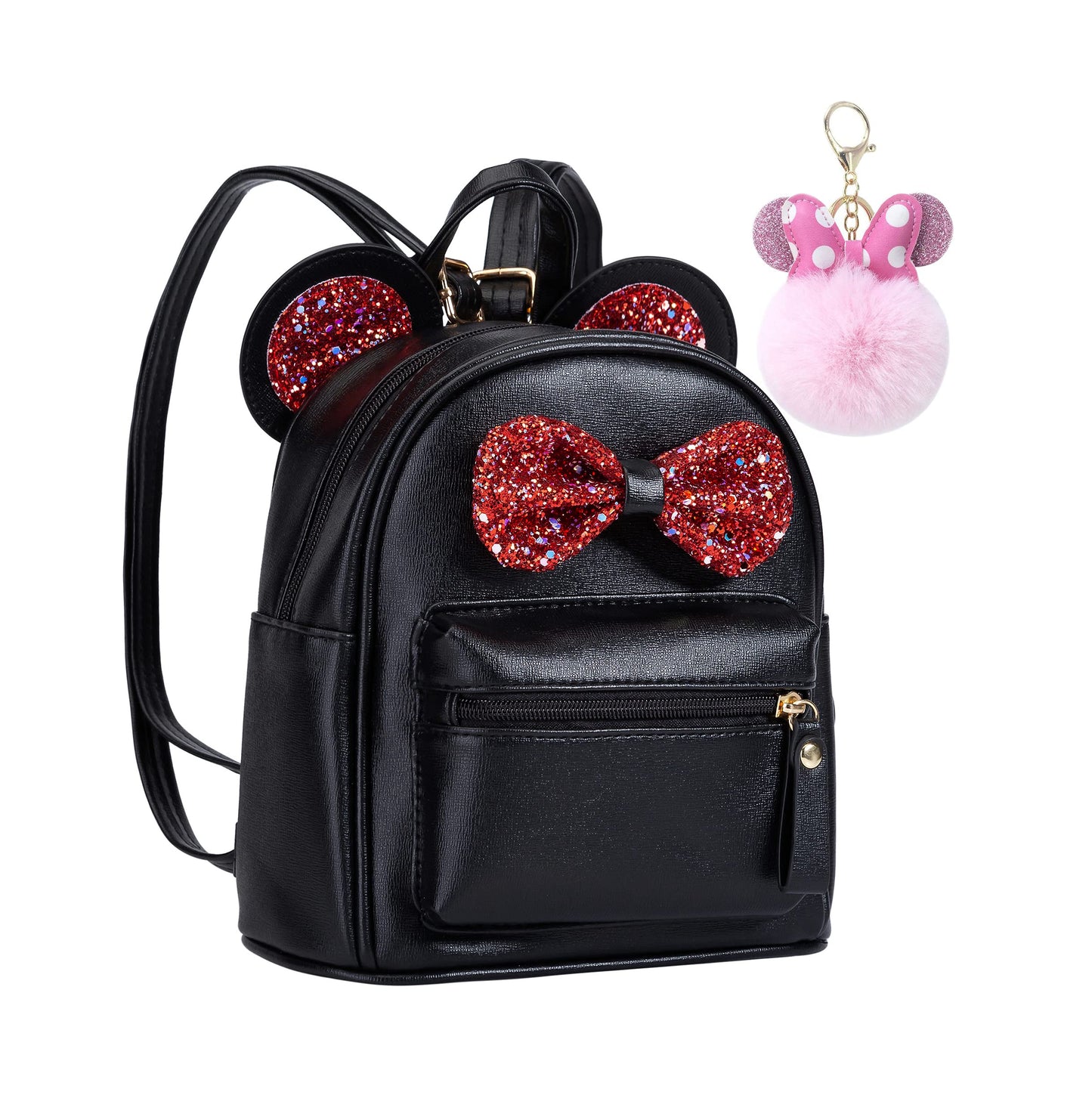 Cutest Toddler Polkadot Bow Mouse Ears Bag Mini Clear Fashion Shoulder Backpack for Teen Toddler Little Girls (clear)