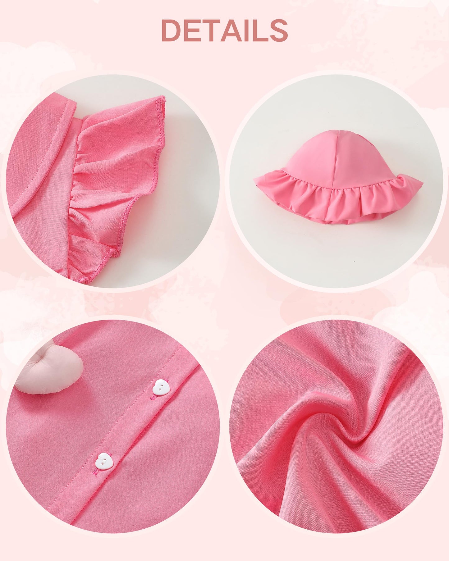 Renotemy Infant Baby Girl Dresses Toddler Girl Clothes Summer Cotton Linen Boho Smocked Sundress Gift for Girls with Hat