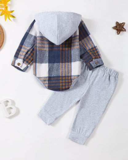Renotemy Newborn Baby Boy Clothes Infant Boy Outfits Baby Hoodie Romper Fall Winter 0 3 6 9 12 18 Months Baby Clothes for Boy