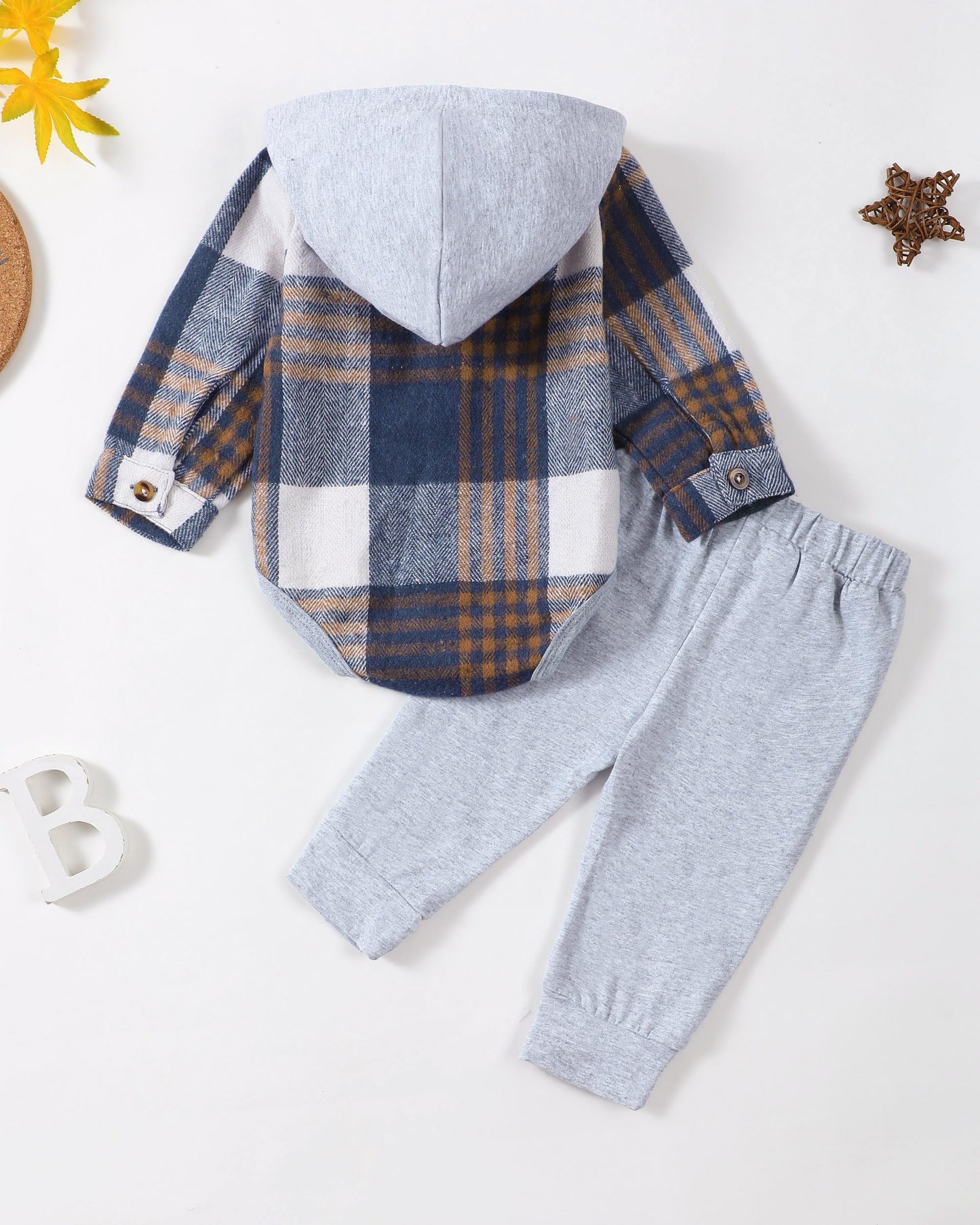 Renotemy Newborn Baby Boy Clothes Infant Boy Outfits Baby Hoodie Romper Fall Winter 0 3 6 9 12 18 Months Baby Clothes for Boy