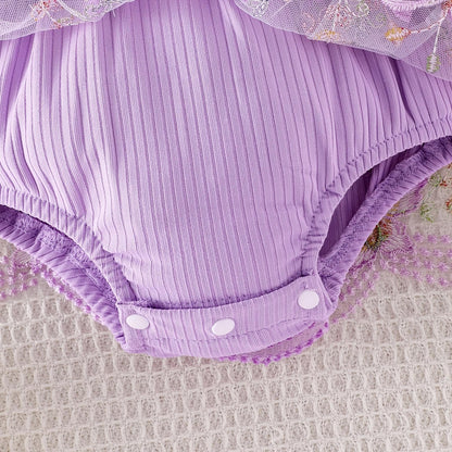 Baby Girl Clothes Newborn Summer Outfits Butterflies Embroidery Tulle Ruffle Sleeveless Infant Romper 0-18 Months