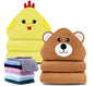 Cute Castle 2 Pack Hooded Baby Towel Rayon Made from Bamboo and 8 Washcloths - Lovely Elephant, Happy Bird