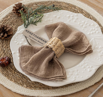 Cheesecloth Napkins 17x17 Inches Spring Cloth Handmade Washable Reusable for Mothers Day Lunch Dinner Wedding Baby Bridal Shower Party Rustic Boho Decorations Bulk Set of 6 Pink