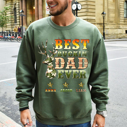 Personalized Fathers Day Shirts for Dad, Grandpa Shirt with Grandkids Names, Gifts for Dad Hunting Fishing