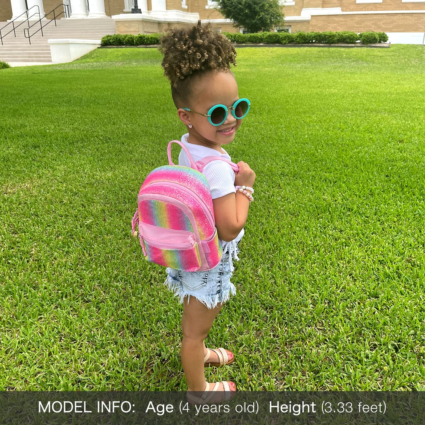 mibasies Mini Backpack for Girls Kids Rainbow Purse Dance Bag for Girls Gifts age 2 3 4 5 6 7 8 yrs
