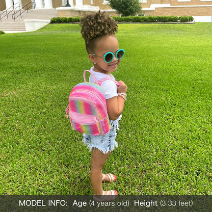 mibasies Mini Backpack for Girls Kids Rainbow Purse Dance Bag for Girls Gifts age 2 3 4 5 6 7 8 yrs