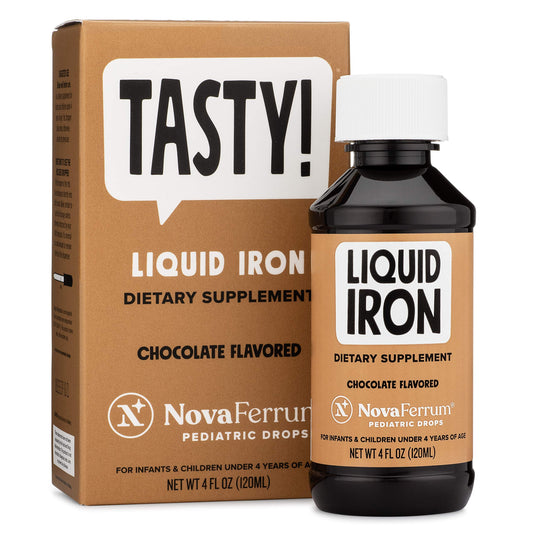 NovaFerrum Yummy | Pediatric Drops Liquid Iron Supplement for Infants and Toddlers | Liquid Iron for Kids | 15mg of Iron Per 1mL Dose | Ages 4 & Under | Gluten Free Certified | Sugar-Free | Raspberry