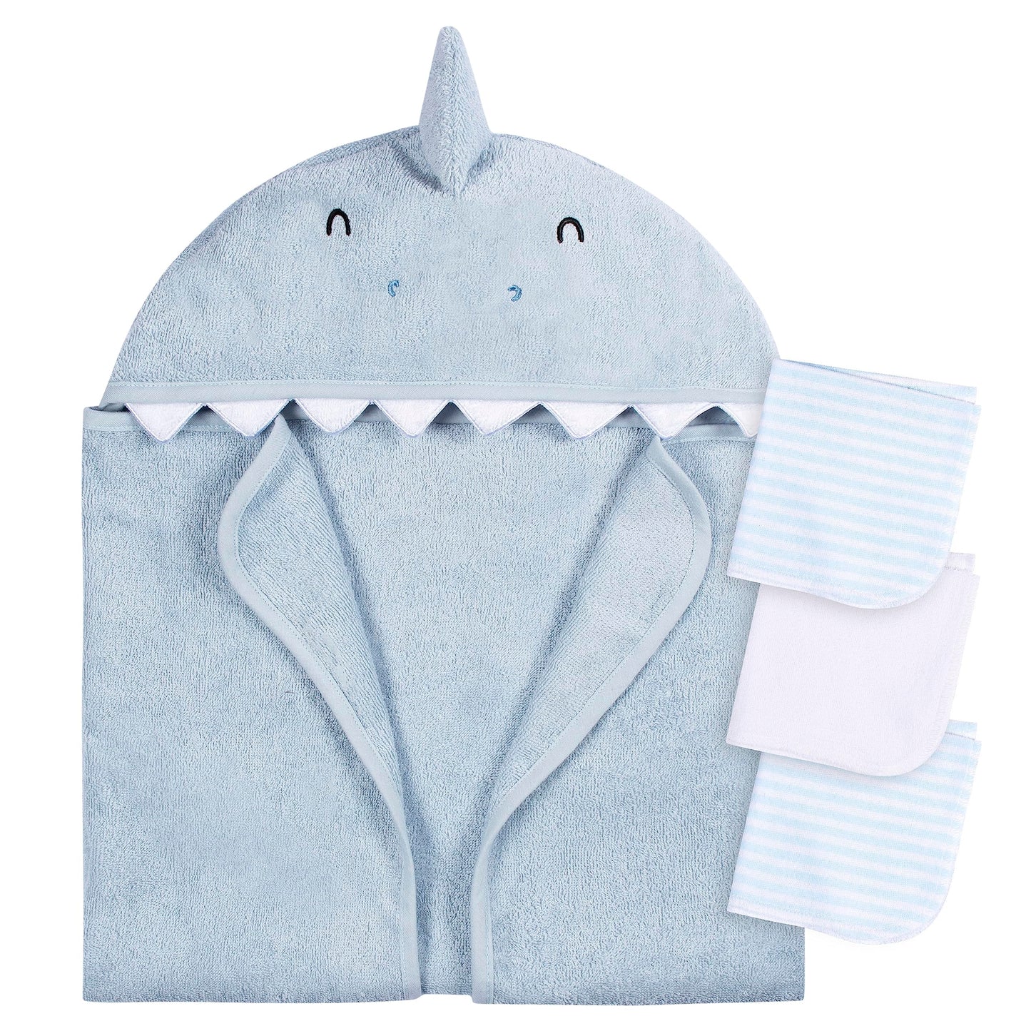 Gerber Baby 4 Piece Animal Character Hooded Towel and Washcloth Set, Brown Lion, One Size