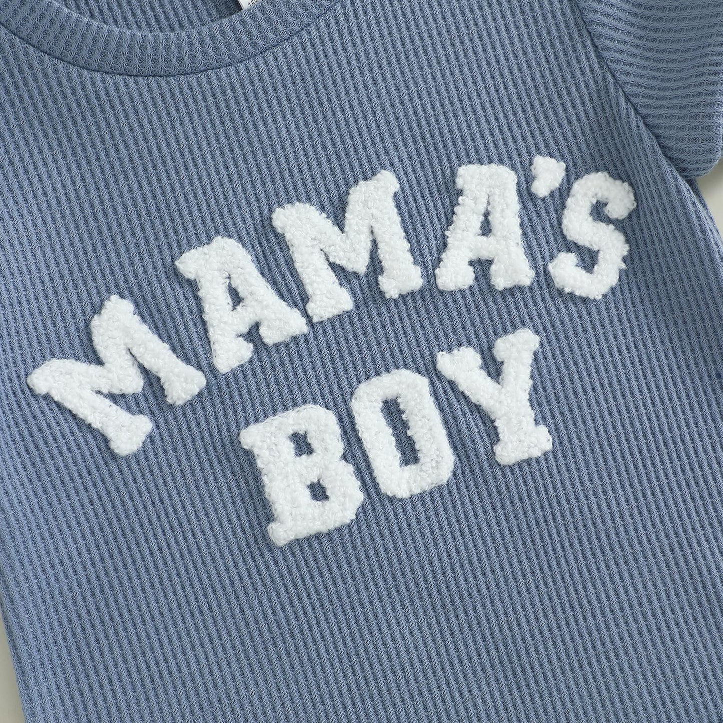 MERSARIPHY Newborn Baby Boy Summer Clothes Mama's Boy Little Dude Short Sleeve Romper Shorts Set Infant Waffle Knit Outfit