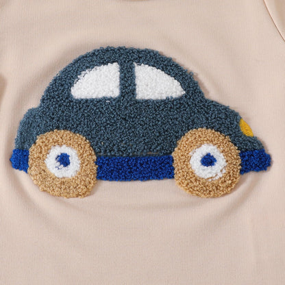 Toddler Baby Boy Summer Clothes Embroidered Farm Tractor Shirt and Short Set 2-Piece Outfits for Boys