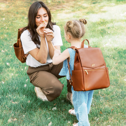 Freshly Picked Mini Classic Diaper Bag Backpack, Vegan Leather Baby Diaper Bag, Backpack Diaper Bag for Women (Aspen)