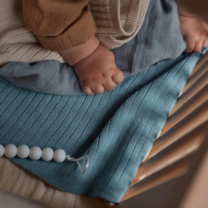 Knitted Organic Cotton Baby Blanket- Swaddle Blanket, 30" x 40" Soft Receiving Blanket for Newborn (Mochachino)