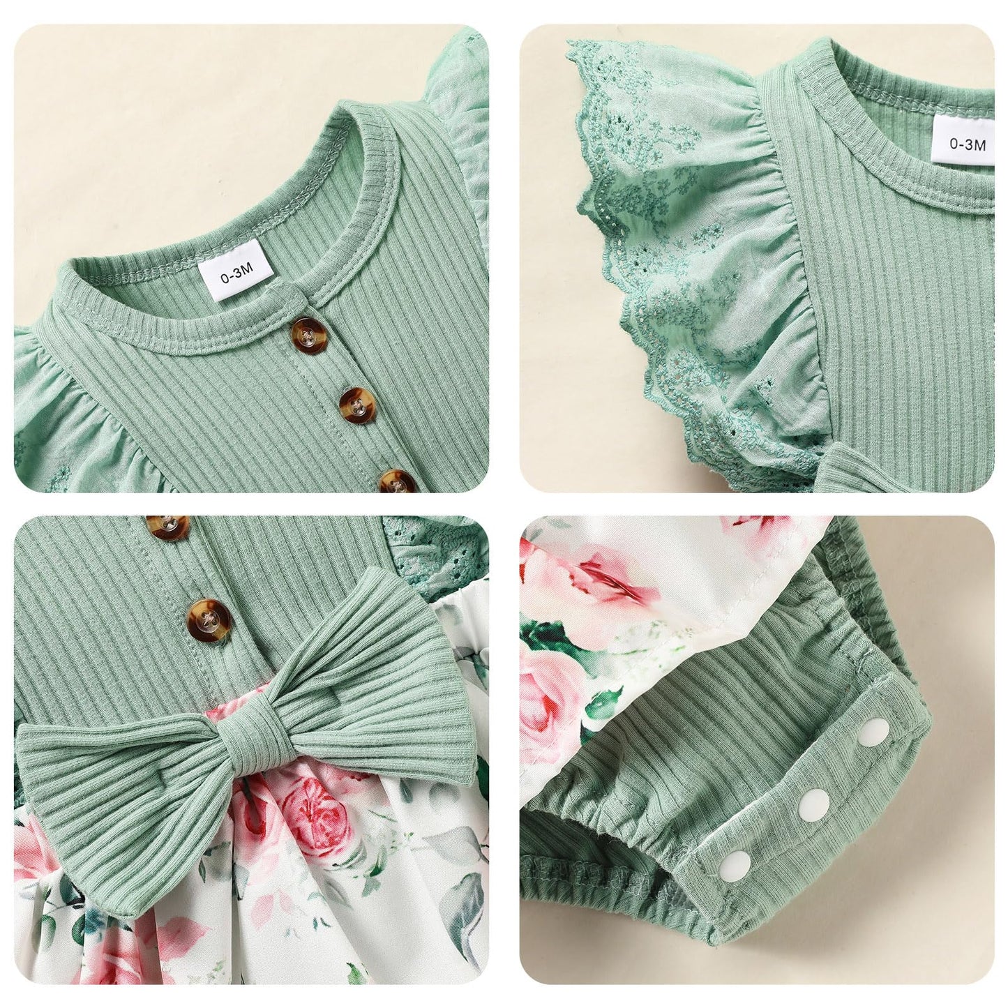 Sinhoon Baby Girl Clothes Newborn Ruffled Sleeveless Romper Floral Dreesy Bodysuit Heaedband 3pcs Baby Girl Summer Clothes