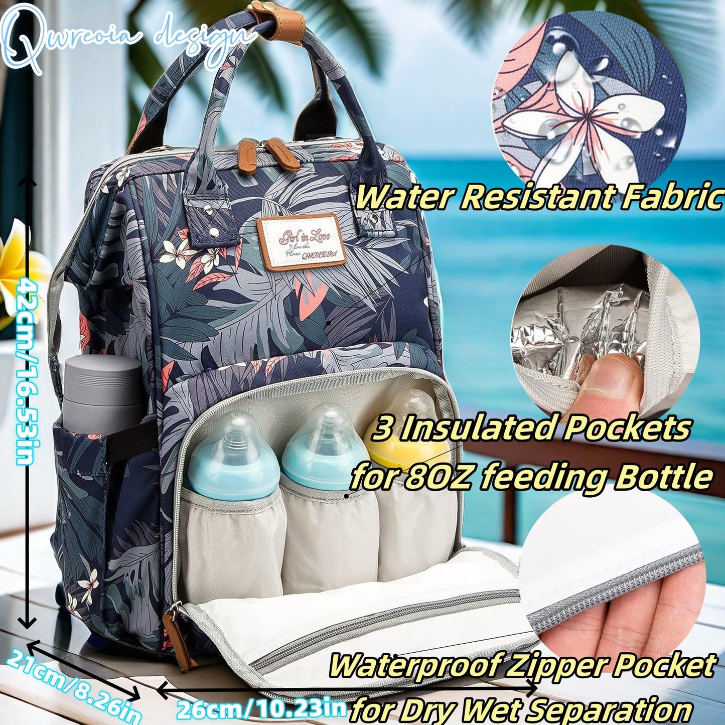 Diaper Bag Backpack for Dad and Mom with USB Charging Port Stroller Straps and Insulated Pocket,army military Travel Nappy Backpack for Daddy/Mommy (Black)