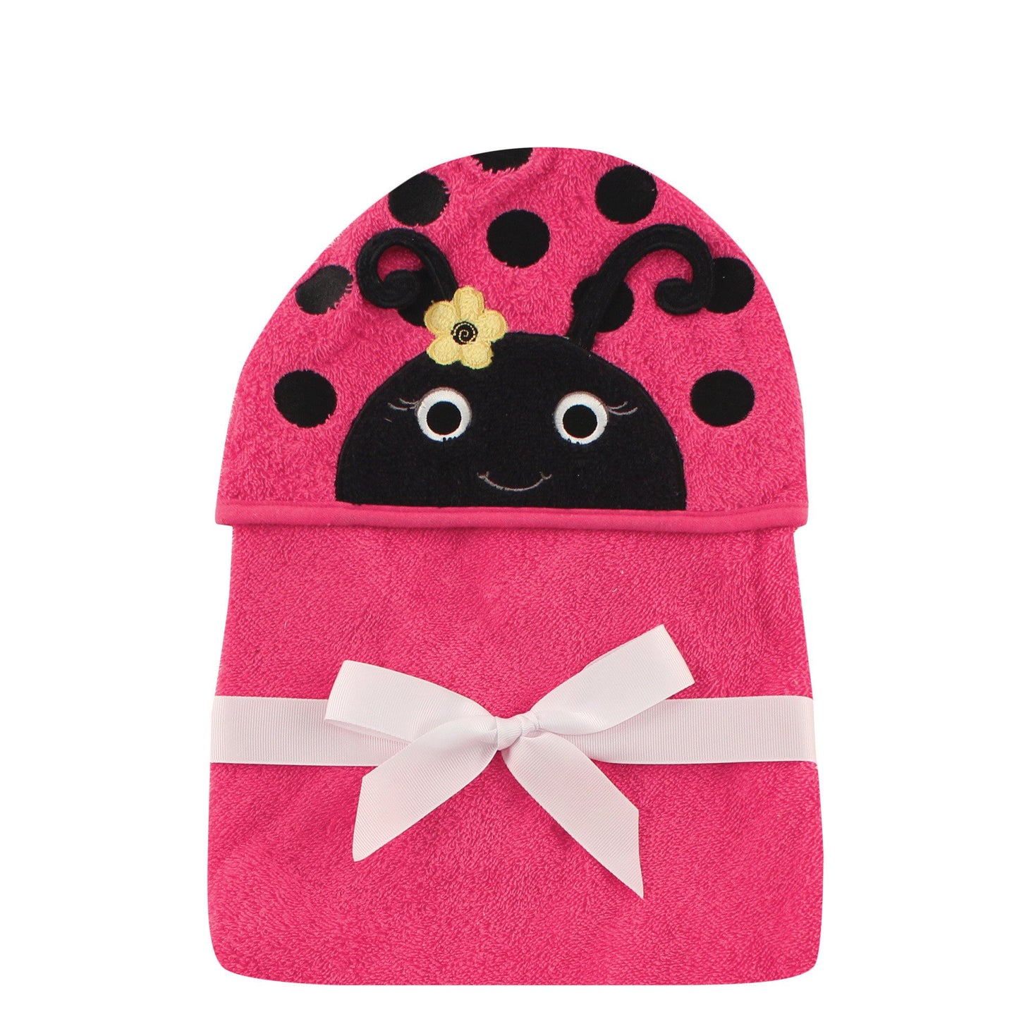 Hudson Baby Unisex Baby Cotton Animal Face Hooded Towel, Pretty Elephant, One Size