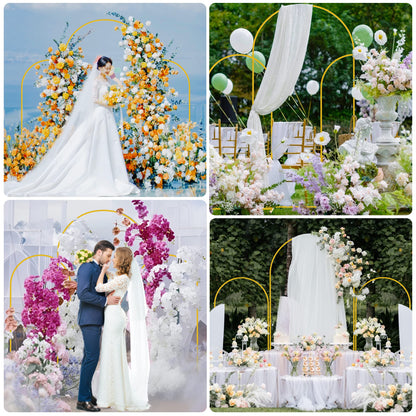 Wokceer Wedding Arch Backdrop Stand 7.2FT, 6.6FT White Metal Arch Stand Set of 2 for Birthday Party Wedding Ceremony Baby Shower Graduation Decoration
