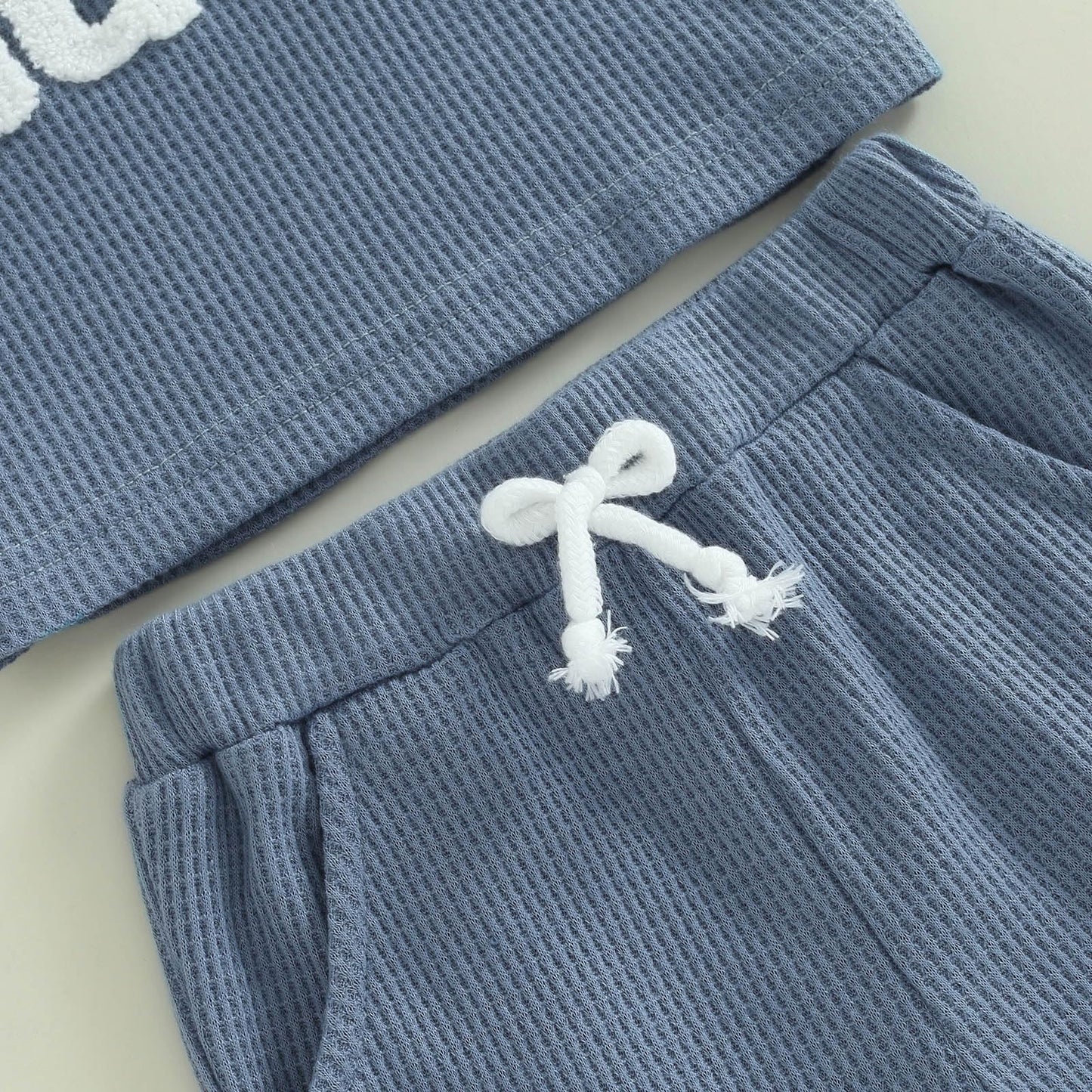 Toddler Baby Boy Summer Clothes Embroidered Waffle Short Sleeve T-Shirts Elastic Shorts Newborn Infant Boy Outfits