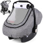 Rquite Car Seat Cover Baby, Carseat Covers Boy Girl, 2 Layers Window -Breathable Mesh & Wind/Sun Shade, Infant Car Seat Canopy Baby Carrier/Stroller Cover, Fit Spring, Fall, Winter, Cold Weather
