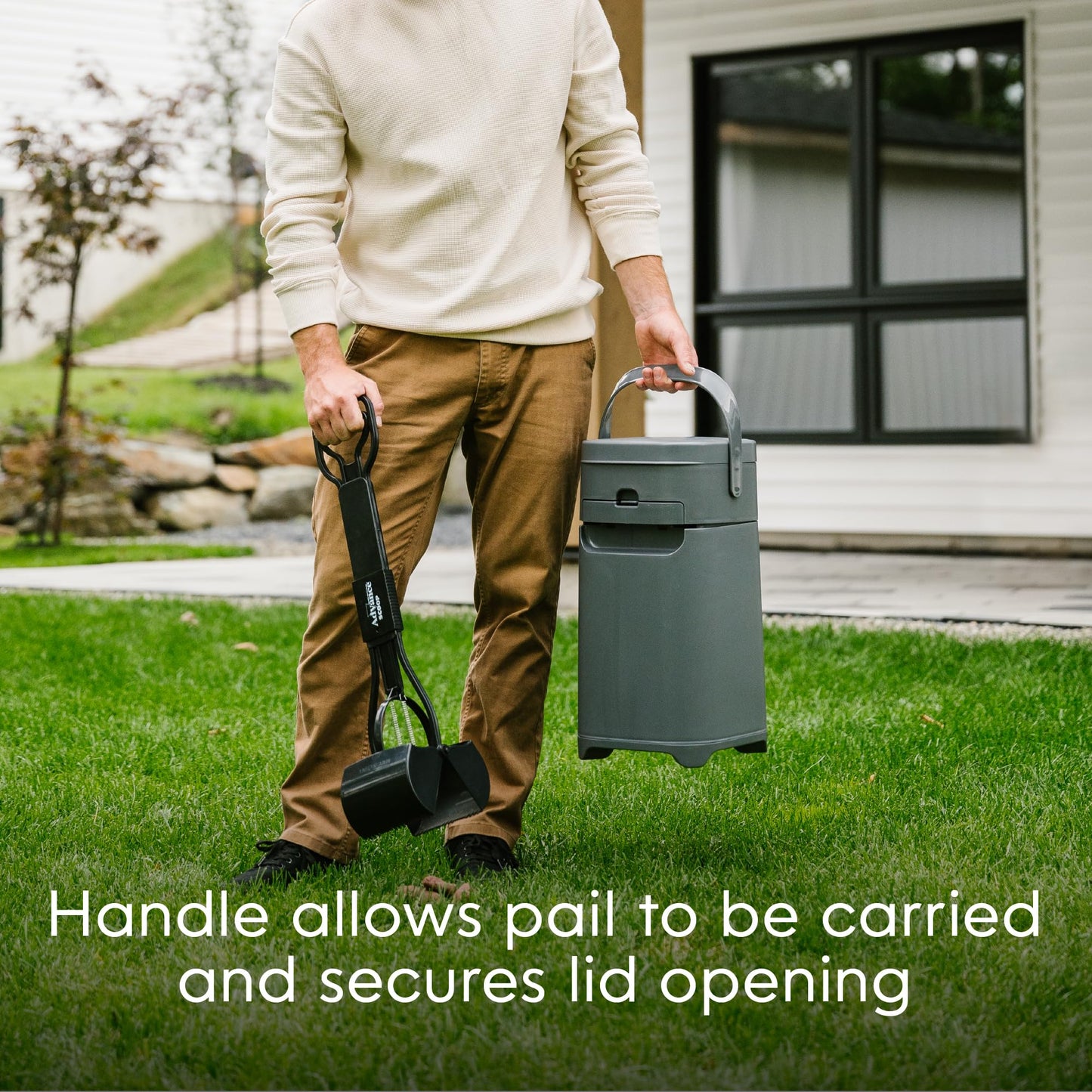 Pail | Dog Waste Disposal System for Outdoor and Indoor Odor Control | Dog Poop Trash can | Includes 1 Square Refill Bag That Lasts up to 2 Months