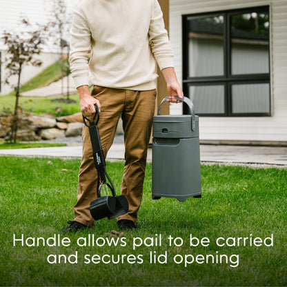 Pail | Dog Waste Disposal System for Outdoor and Indoor Odor Control | Dog Poop Trash can | Includes 1 Square Refill Bag That Lasts up to 2 Months