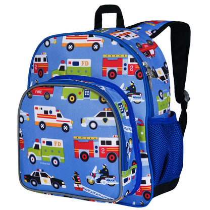 Wildkin 12-inch Kids Backpack – Padded, Adjustable, Ideal for Daycare & Travel - Trains, Planes, and Trucks