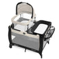 Graco On The Go Zip Pack ‘n Play Playard, Folding Playpen with Bassinet, Portable Crib, Reeves