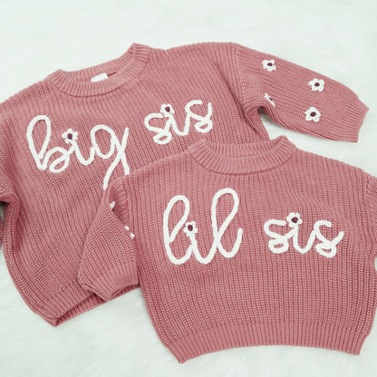 Big Sis Lil Sis Sweater - Big Sister Little Sister Matching Outfits Baby Girl Knit Sweater Fall Clothes