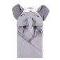Hudson Baby Unisex Baby Cotton Animal Face Hooded Towel, Pretty Elephant, One Size