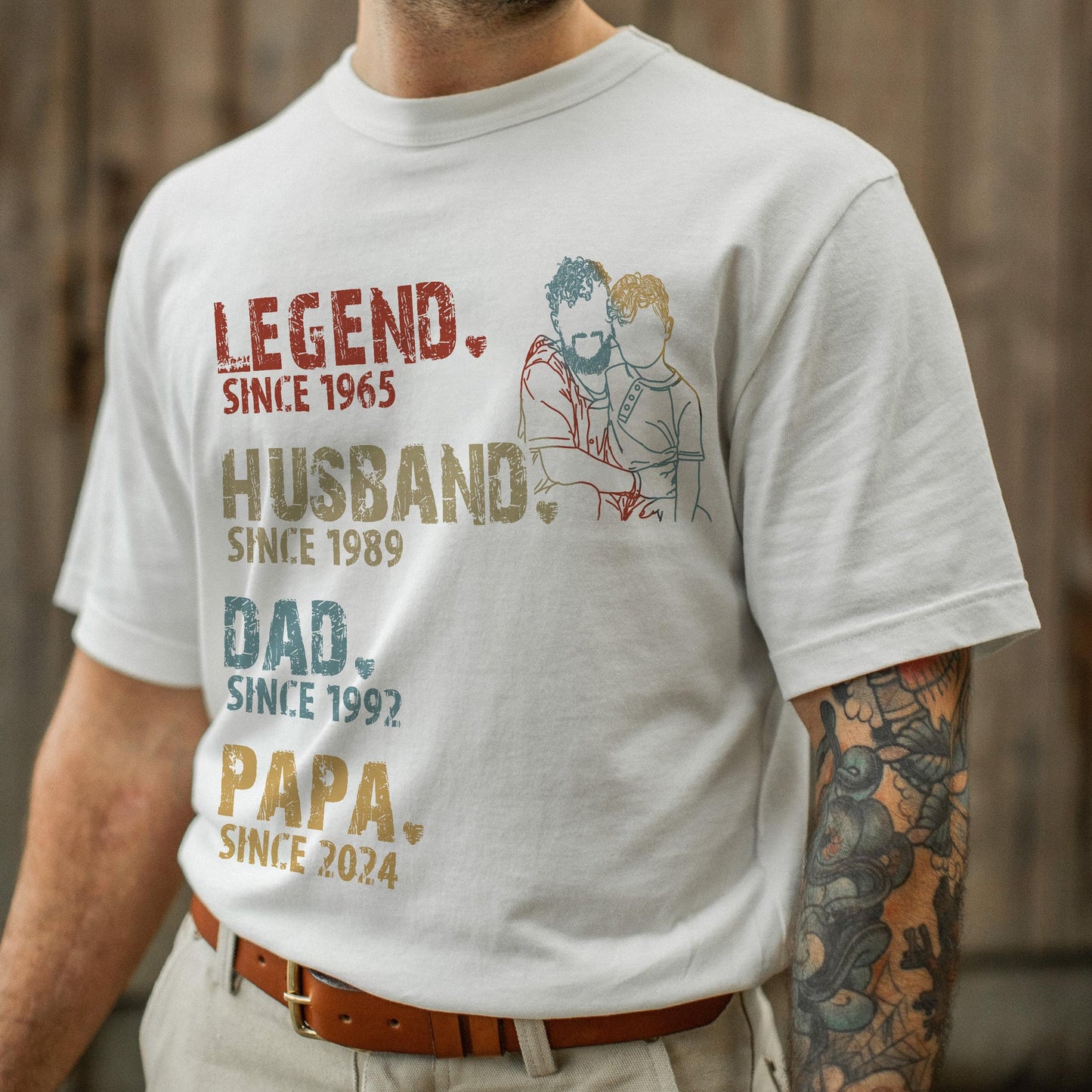 Personalized Fathers Day Shirts for Dad, Grandpa Shirt with Grandkids Names, Gifts for Dad Hunting Fishing