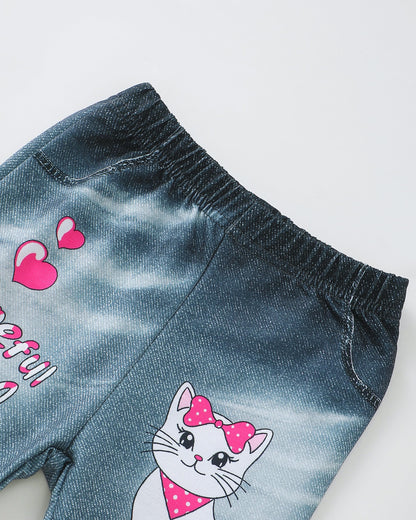 Renotemy Toddler Baby Girl Clothes Fall Winter Outfits Gifts Sweatshirt Bell Bottom Jeans Pants for 12Months-5 Year Girls