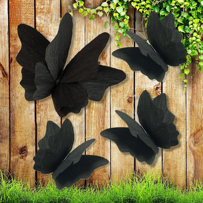 SUNBEAUTY Butterfly Party Decorations, 3D Paper Butterfly Decoration, Hanging Paper Butterfly for Baby Shower Decorations Girls, Women, Paper Flowers for Wall Decoration, Set of 4