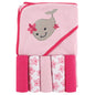 Luvable Friends Unisex Baby Hooded Towel with Five Washcloths, Cotton,Polyester,Ikat Elephant, One Size