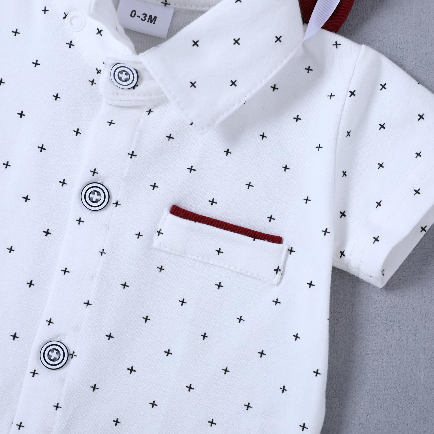 ZOEREA Baby Boy Clothes Suit Infant Short Sleeve Gentleman Outfits Dress Shirt+Bowtie+Suspender Shorts 0-18M
