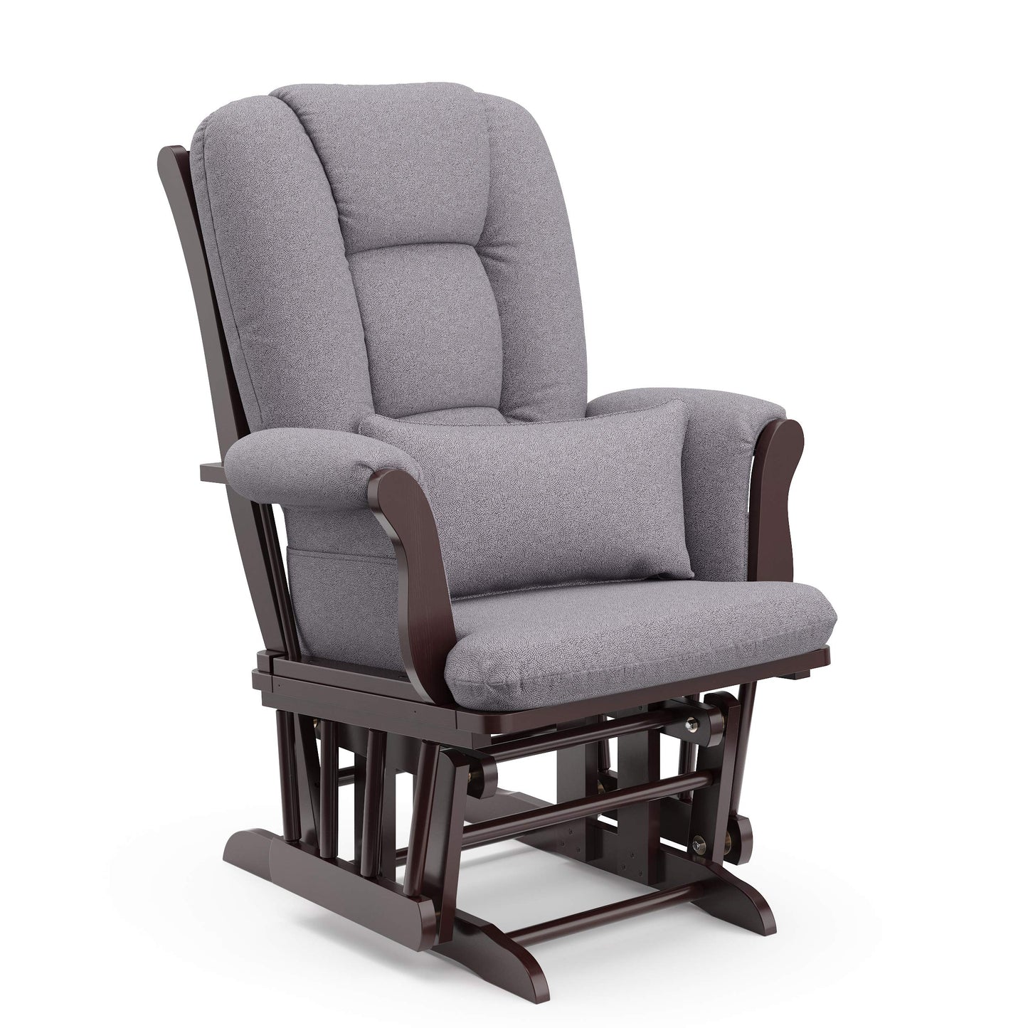 Storkcraft Tuscany Custom Glider and Ottoman with Free Lumbar Pillow (White/Slate Gray Swirl) - Cleanable Upholstered Comfort Rocking Nursery Chair with Ottoman