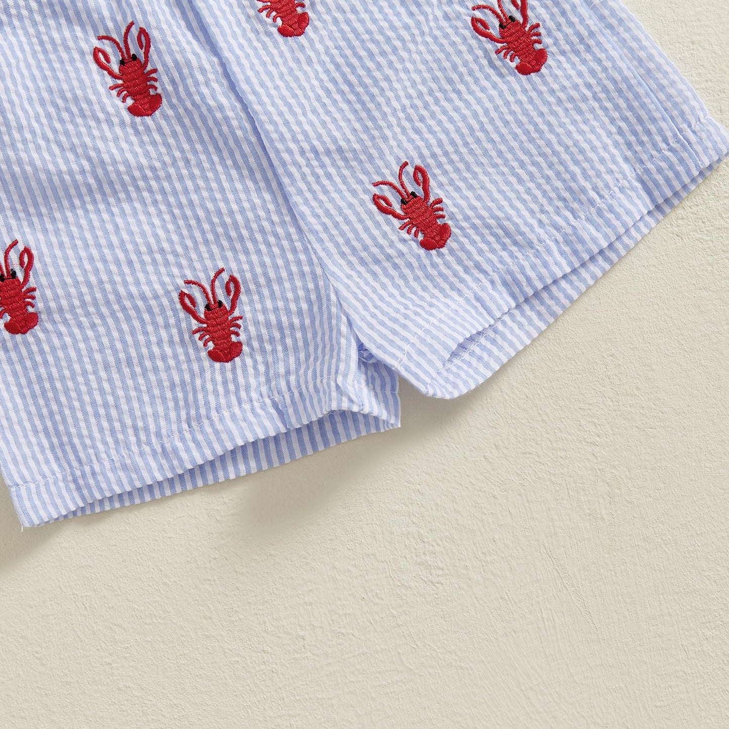 fhutpw Baby Toddler Boy Summer Clothes Embroidery Pattern Short Sleeve Tops & Casual Shorts 6 12 18 Months Outfits Sets