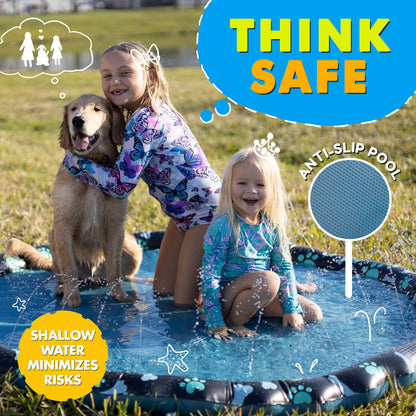 SplashEZ 3-in-1 Splash Pad, Sprinkler for Kids & Baby Pool for Learning – Toddler Sprinkler Pool, 60’’ Outside Water Toys – “from A to Z” Outdoor Play Mat for Babies & Toddlers