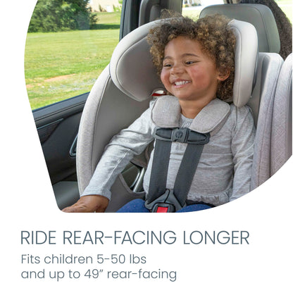 Britax One4Life Convertible Infant Car Seat, 10 Years of Use from 5 to 120 Pounds, Converts from Rear-Facing to Forward-Facing Booster Seat, Machine-Washable Fabric, Glacier Graphite