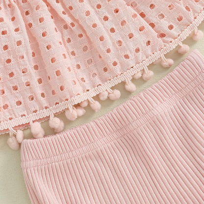 Murnouche Newborn Baby Girl Summer Clothes Sleeveless Floral Top Ribbed Shorts Boho Outfit Set
