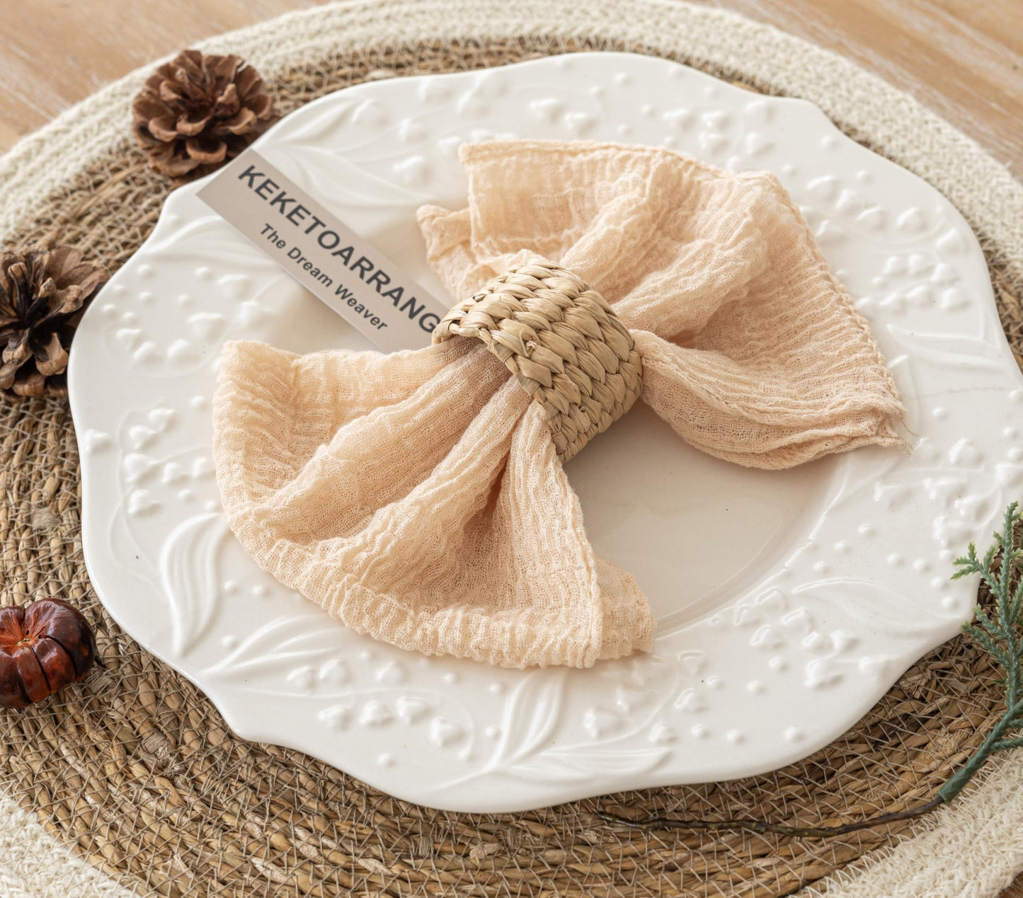 Cheesecloth Napkins 17x17 Inches Spring Cloth Handmade Washable Reusable for Mothers Day Lunch Dinner Wedding Baby Bridal Shower Party Rustic Boho Decorations Bulk Set of 6 Pink