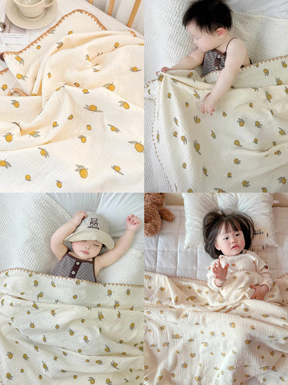 Baby Soft Muslin Thick Blanket Cotton and Dotted Backing Double Layer Receiving Blanket 40"x40" Bunny