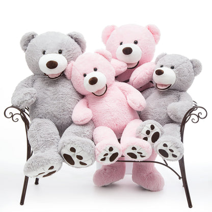 MorisMos Smile Giant Teddy Bear, 51inch Large Stuffed Bears with Big Footprints, Big Stuffed Animals Cuddly Plush Gifts for Girlfriends, Boyfriend, Dark Brown