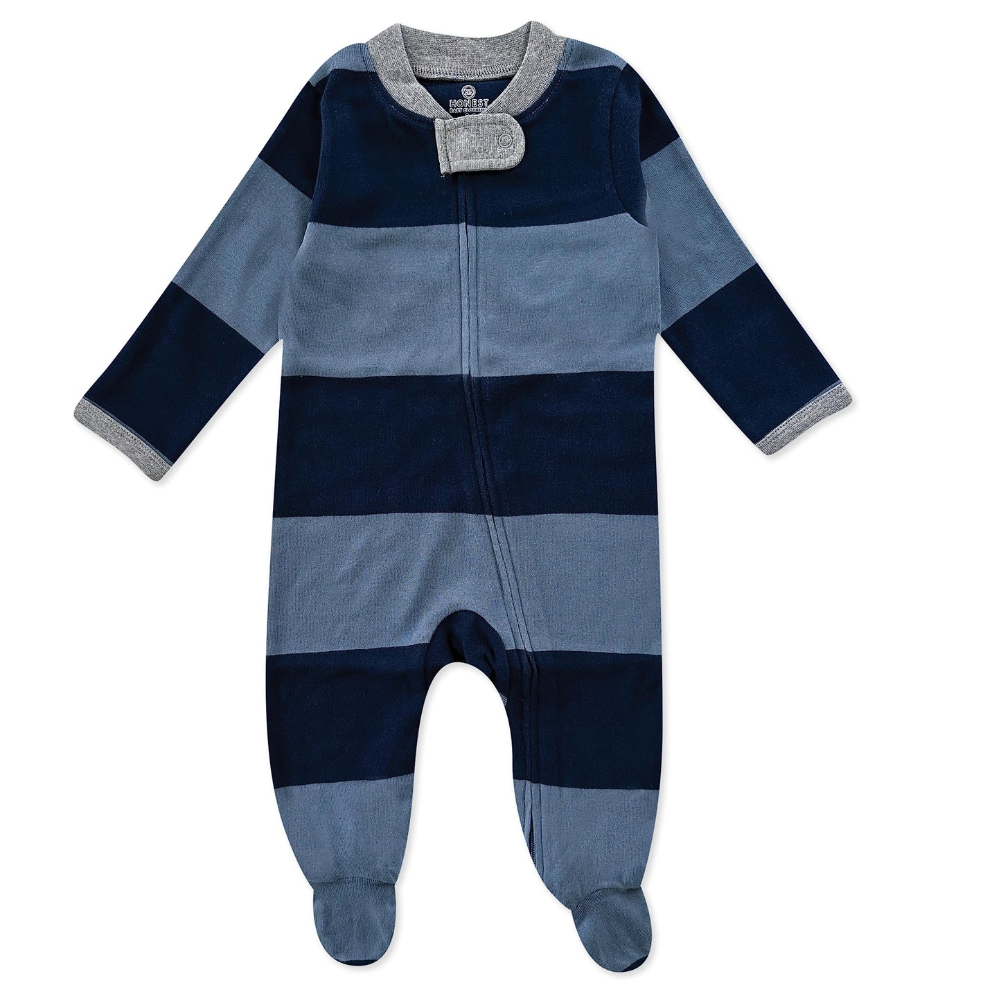 HonestBaby Sleep & Play Footed One-Piece Pajama Sleeper 100% Organic Cotton, Baby Boys