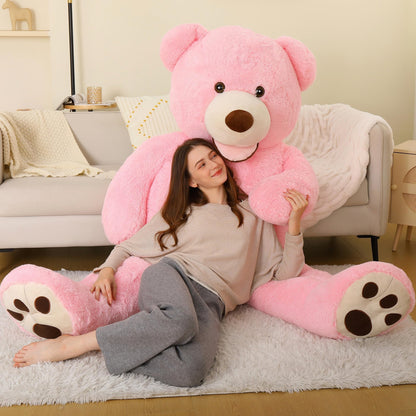 MorisMos Smile Giant Teddy Bear, 51inch Large Stuffed Bears with Big Footprints, Big Stuffed Animals Cuddly Plush Gifts for Girlfriends, Boyfriend, Dark Brown