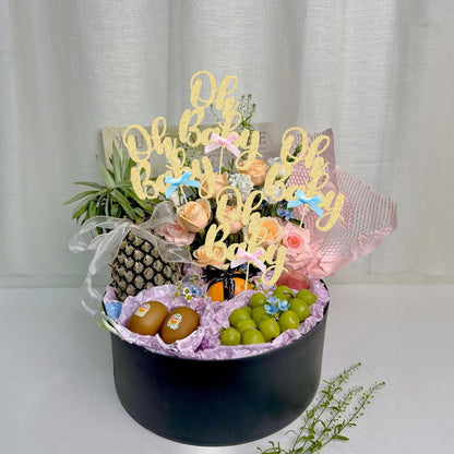 Gyufise 12Pcs Oh Baby Centerpiece Sticks Double Sided Blue Pink Bow Glitter Baby Shower Cupcake Picks Gender Reveal Table Flower Centerpieces for Baby Shower Birthday Party Supplies Gold